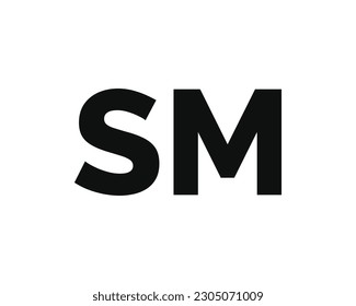 SM mark icon isolated on white background