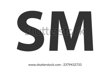 SM mark icon. Registered patent symbol. Legal copyright P, C, R, TM, SM sign in circle, intellectual property. Line style icon for web design. Vector illustration.