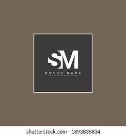 Logotipo mínimo SM - Plantilla de logotipo vector para la letra inicial S y M