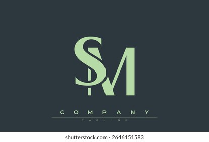 SM Modern Initials Logo-Design. Branding-Logo mit stilisierten Initialen, die kühnes Design und moderne Ästhetik zeigen. Ideal für professionelles Business Branding oder kreative Projekte mit Schwerpunkt auf minimalistischen