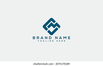 Diseño de logotipo de letra monocroma SM con vector