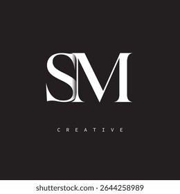 SM Monogram Logo Minimal Elegant Letter mark for Luxury, Fashion   Creative Brands	
