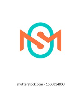 SM Monogram with Technology Aspect, Icon, Logo Template .vector