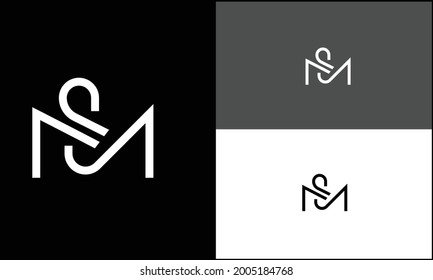 SM ,MS Abstract Letters Logo Monogram