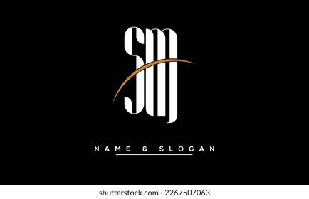Monograma del logotipo de las letras abstractas SM, MS