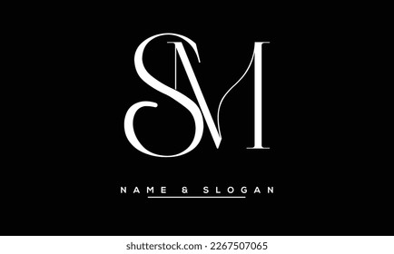 SM,  MS  Abstract  Letters Logo Monogram