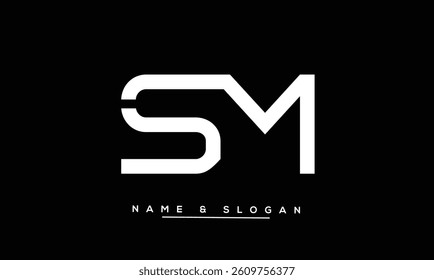 SM, MS Abstract Letters Logo Monogram