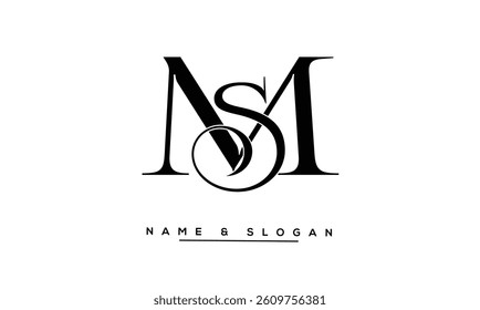 SM, MS Abstract Letters Logo Monogram