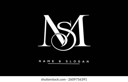 SM, MS Abstract Letters Logo Monogram