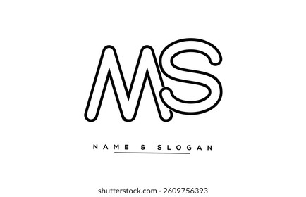 SM, MS Abstract Letters Logo Monogram