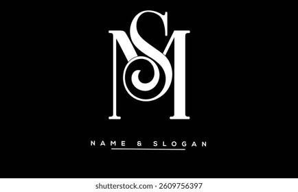 SM, MS Abstract Letters Logo Monogram