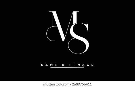 SM, MS Abstract Letters Logo Monogram