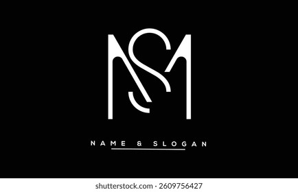SM, MS Abstract Letters Logo Monogram