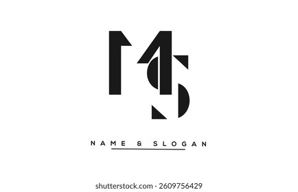 SM, MS Abstract Letters Logo Monogram