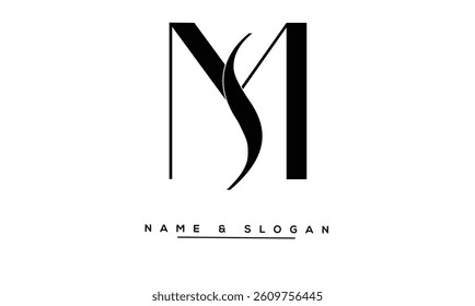 SM, MS Abstract Letters Logo Monogram