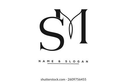 SM, MS Abstract Letters Logo Monogram