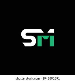 SM or MS abstract outstanding professional business awesome artistic branding company different colors illustration logo