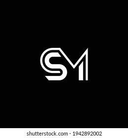 SM o MS abstract sobresaliente negocio profesional impresionante marca artística empresa de diferentes colores ilustración logo