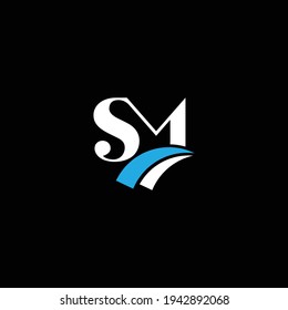 SM or MS abstract outstanding professional business awesome artistic branding company different colors illustration logo