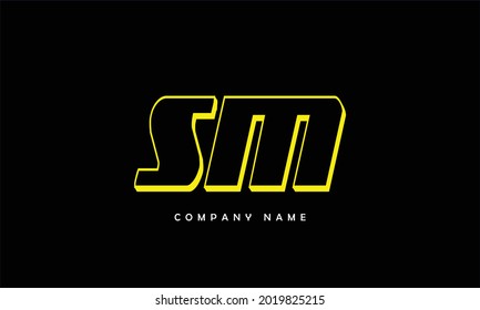 Monograma de SM, MS Alphabets Letters