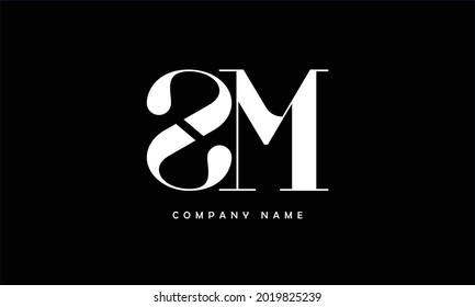 Monograma de SM, MS Alphabets Letters