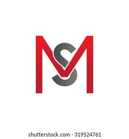 SM MS initial company square M logo red