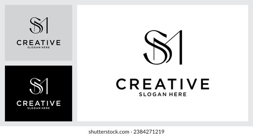 vector de diseño de logotipo de letras iniciales SM o MS