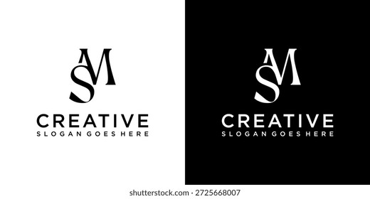 VECTOR de diseño de logotipo de letra inicial de SM o MS