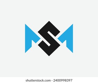 Plantilla de diseño inicial del logotipo de la carta SM MS. Letra inicial SM o MS. Plantilla de diseño del logotipo del monograma.   Concepto de logotipo minimalista para empresas y empresas.