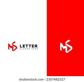 SM, letra MS logotipo de marca moderna