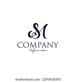 Diseño de logotipo vectorial de letras SM o MS