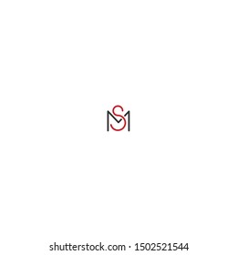 SM or MS logo vector template with minimal features