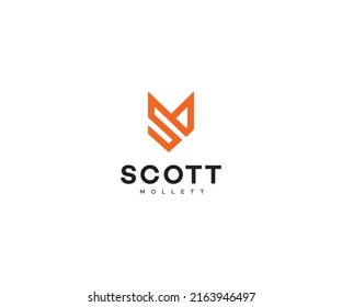 Plantilla vectorial de diseño de logotipo de carta SM