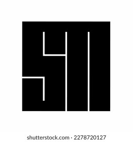 SM ms and ns monogram logo isolated on white background
