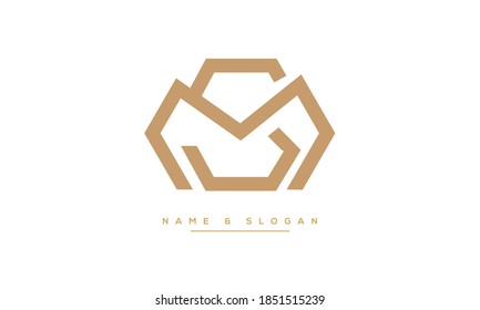 SM,MS,S,M Abstrakte Buchstaben Logo-Monogramm