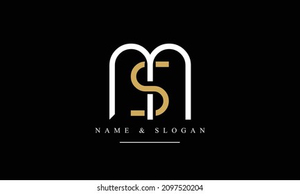 SM, MS, S, M abstract letters logo monogram