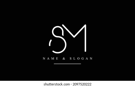 SM, MS, S, M abstract letters logo monogram