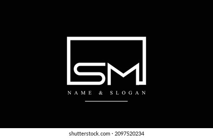 SM, MS, S, M abstract letters logo monogram