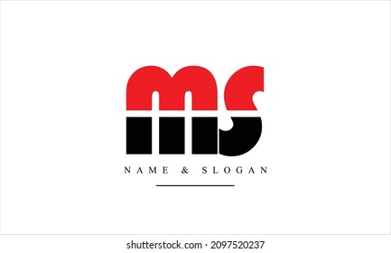 SM, MS, S, M letras abstractas monograma logotipo