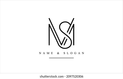 SM, MS, S, M letras abstractas monograma logotipo