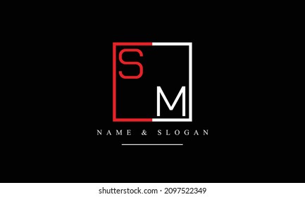 SM, MS, S, M abstract letters logo monogram