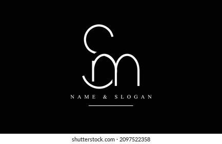 SM, MS, S, M abstract letters logo monogram