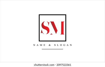 SM, MS, S, M abstract letters logo monogram