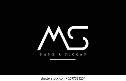 SM, MS, S, M abstract letters logo monogram