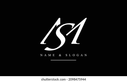 SM, MS, S, M letras abstractas monograma logotipo