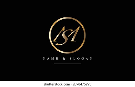 SM, MS, S, M abstract letters logo monogram