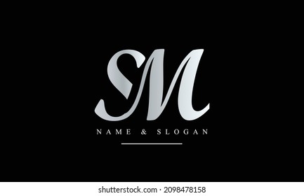 SM, MS, S, M abstract letters logo monogram