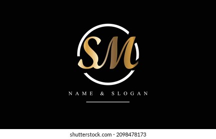 SM, MS, S, M abstract letters logo monogram