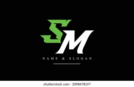 SM, MS, S, M abstract letters logo monogram