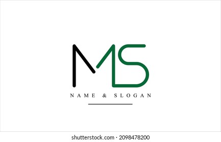 SM, MS, S, M abstract letters logo monogram